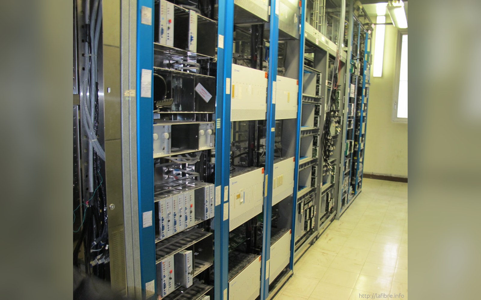 Modern telephone exchange equipment carrying copper pairs